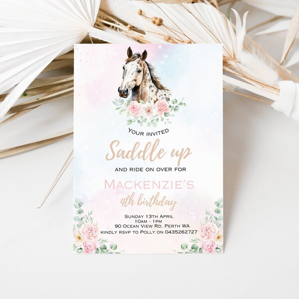 Horse Birthday 2 Invitation Etsy