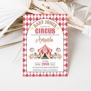 Editable Circus Baby Shower Invitation Baby Joins The Circus Invitation Baby Shower Invite Oh Baby Invitation Circus Baby Invite