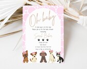 Editable Oh baby invite Lets Pawty invite oh baby puppy dog invite a cute puppy on its way invite cute dogs invite baby shower invite
