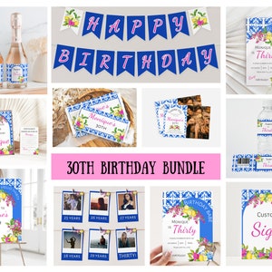 Editable Amalfi Coast Birthday Bundle Lemons Birthday Bundle Positano Tile Birthday Bundle Italy Birthday Bundle 30th Birthday Bundle, 004