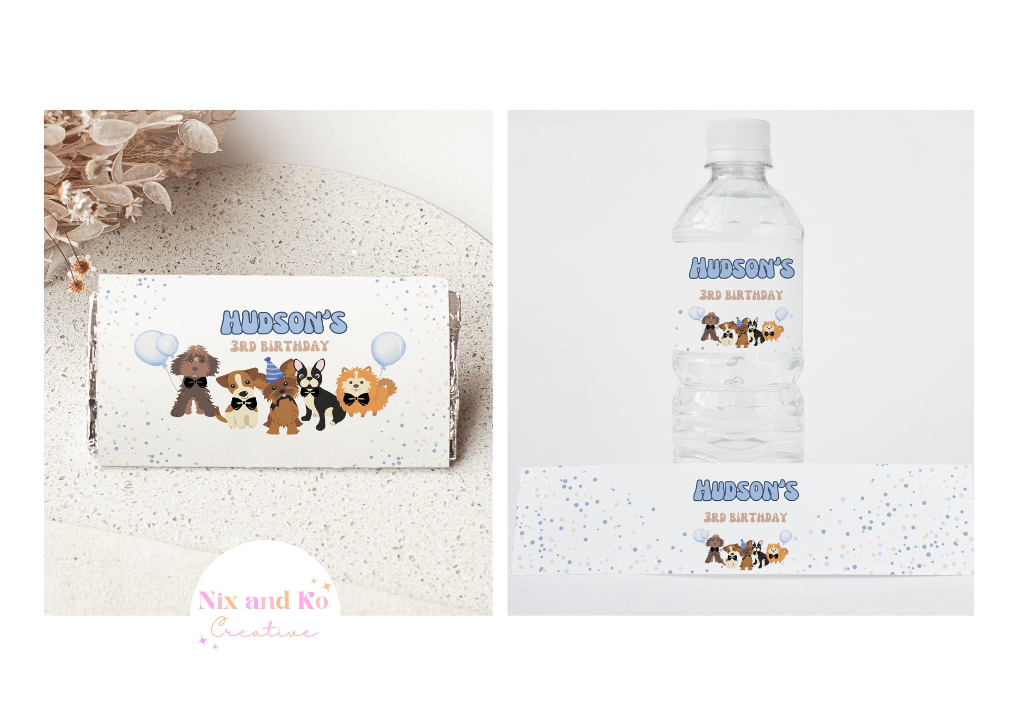 Editable Lets Pawty Invitation Party Bundle Puppy Dog Party Printable ...
