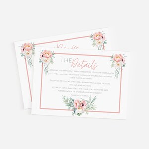 Editable Wedding Invitation Wedding Details Card Wedding Rsvp Card Floral Wedding Bundle Floral Wedding Invitation Digital Invitation image 3