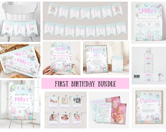 Editable Under The Sea Party Bundle Oneder The Sea Birthday Party Girls Birthday Bundle Girls Under The Sea Birthday Bundle 007