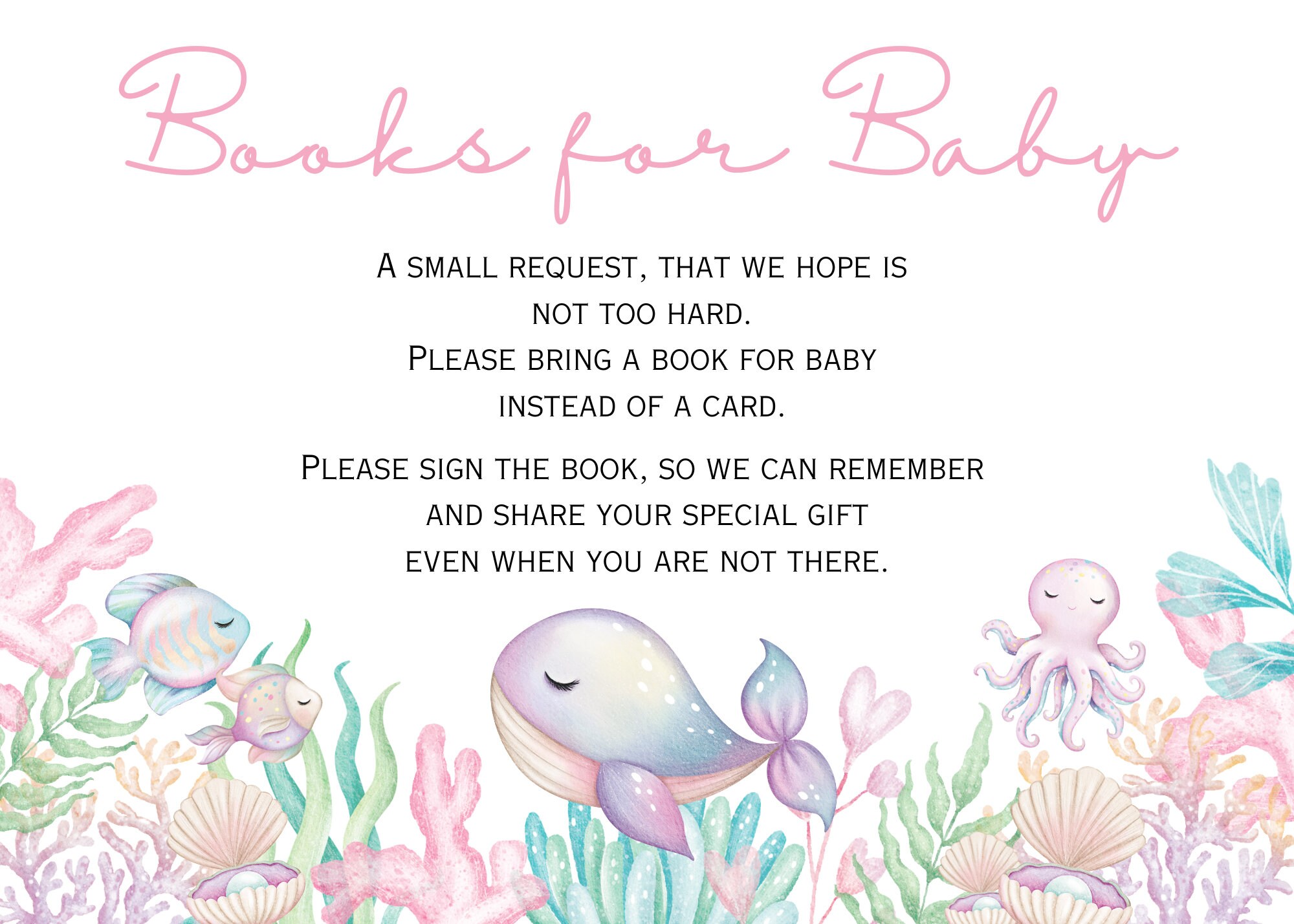 Editable Under the Sea Baby Shower Invitation Under the Sea Mini Bundle Books for Baby Baby