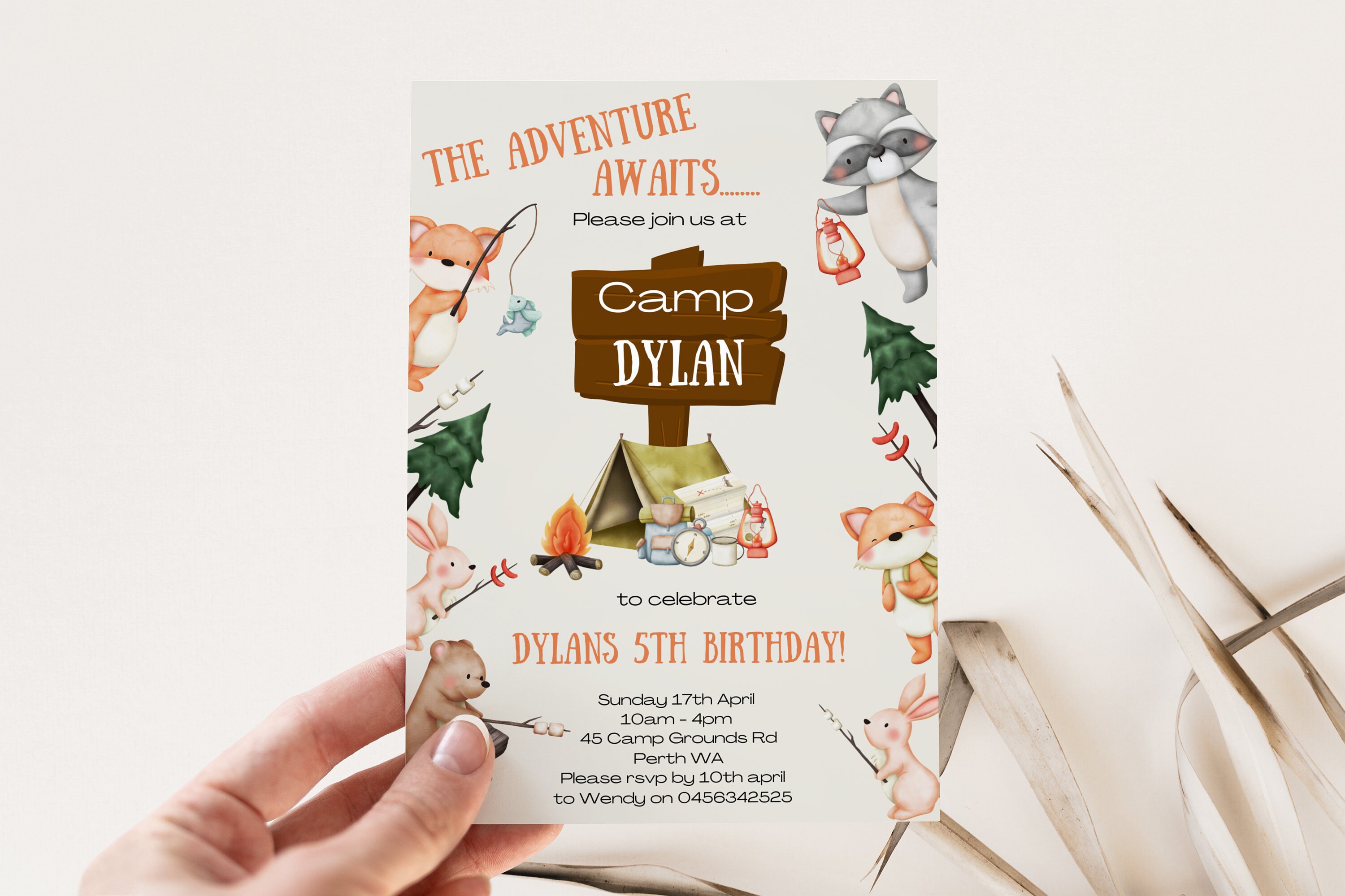 Editable the Adventure Awaits Invitation Our Little Camper Invitation ...
