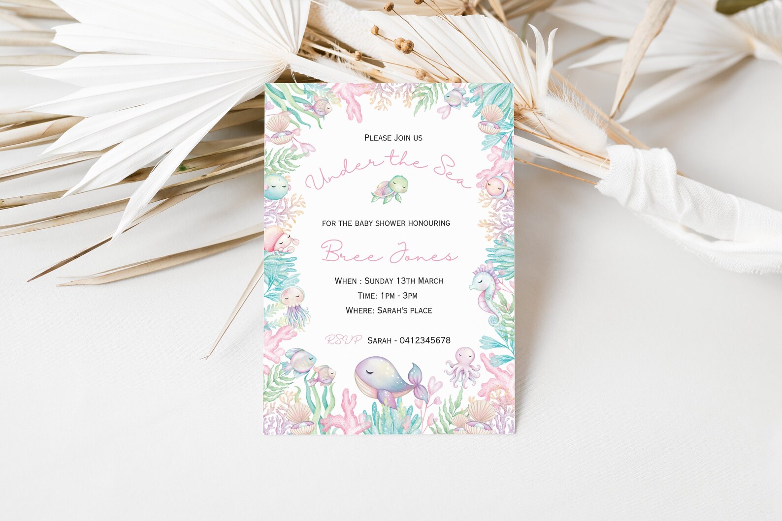 Editable Under the Sea Baby Shower Invitation Under the Sea Etsy