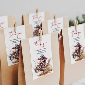 Motorbike Thank You Card, Boys Birthday Thank You Card, Motorcross ...
