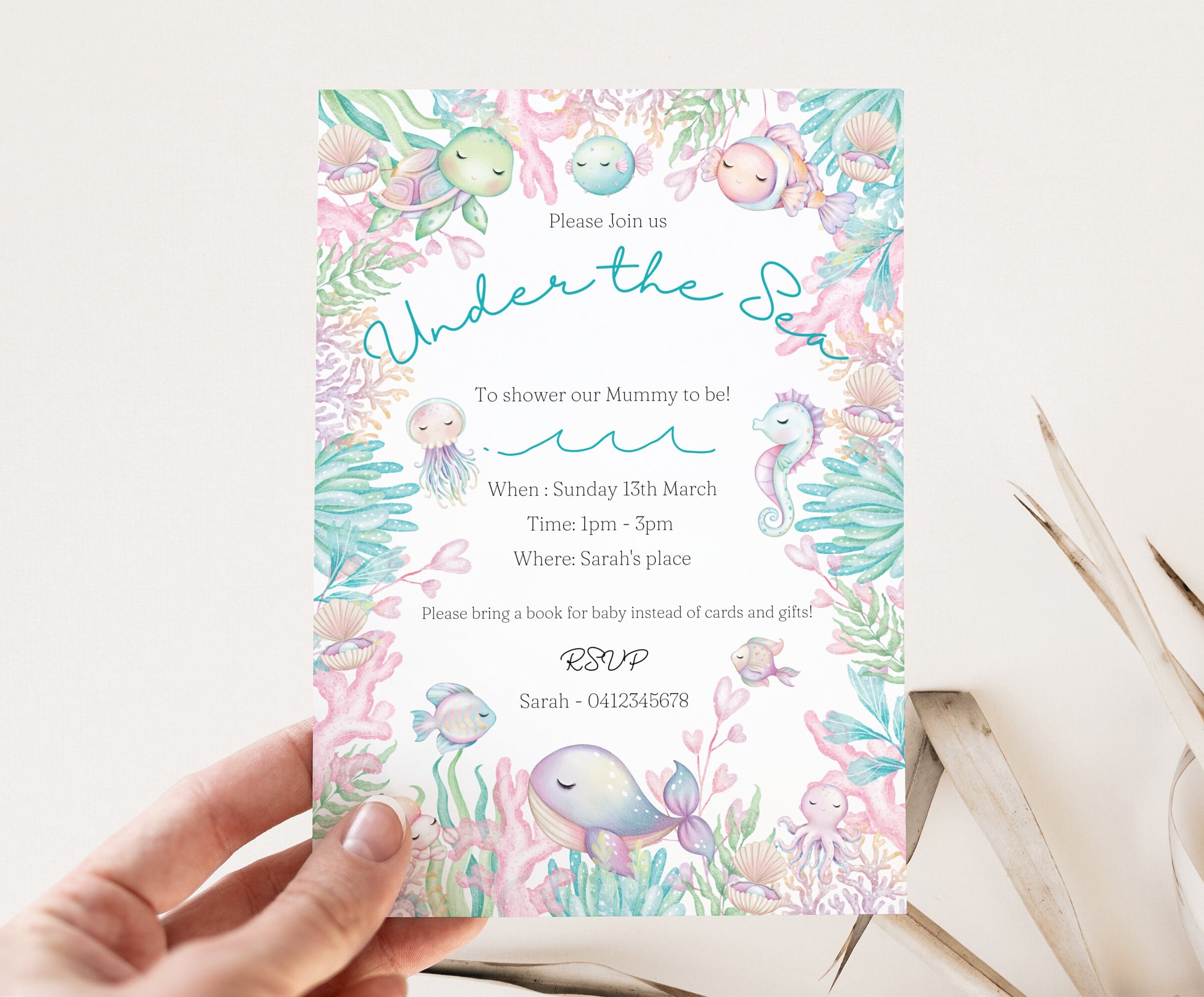 Editable Under the Sea Baby Shower Invitation Under the Sea Etsy UK