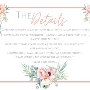 Editable Wedding Invitation Wedding Details Card Wedding Rsvp Card Floral Wedding Bundle Floral Wedding Invitation Digital Invitation image 6