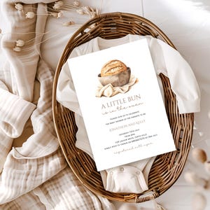 Sourdough bread invitation, A bun in the oven invite, Baked with love invitation, Bread baking party, Baby shower invite, Baby sprinkle