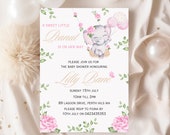 Elephant baby shower invitation, Baby girl invite, Elephant party templates, Elephant baby sprinkle, A sweet little peanut is on her way