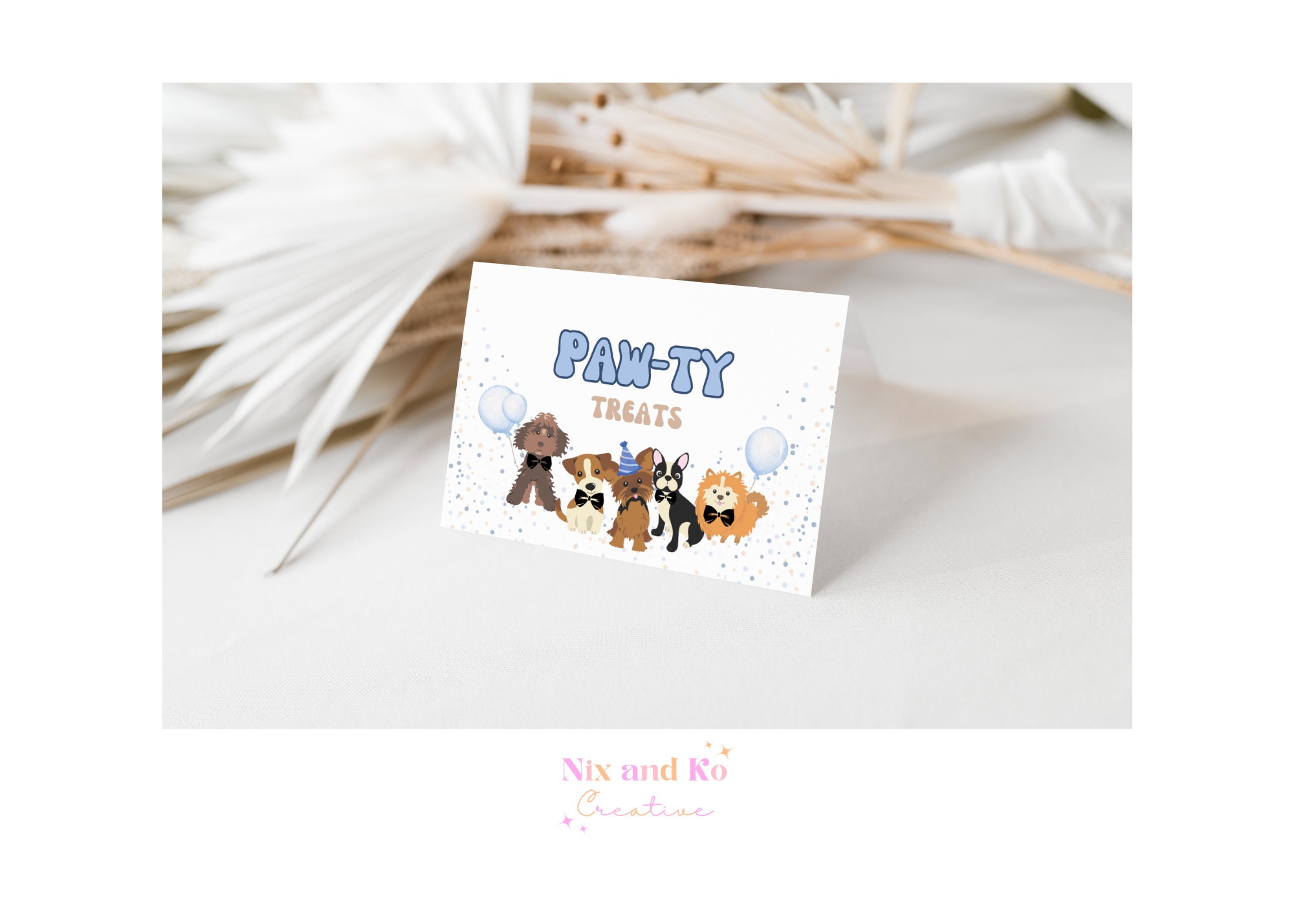 Editable Lets Pawty Invitation Party Bundle Puppy Dog Party Printable ...