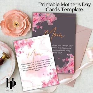 Cartão de Dia das Mães para impressão / Presente de Dia das Mães / presente sentimental para a mãe / cartão de download instantâneo / cartão para impressão de Dia das Mães / Modelo de cartão