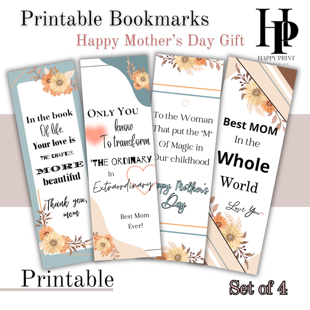 Printable Mother’s Day Bookmark Template, Mom Bookmark/ Special Mom Gift/ Digital Bookmarks ...