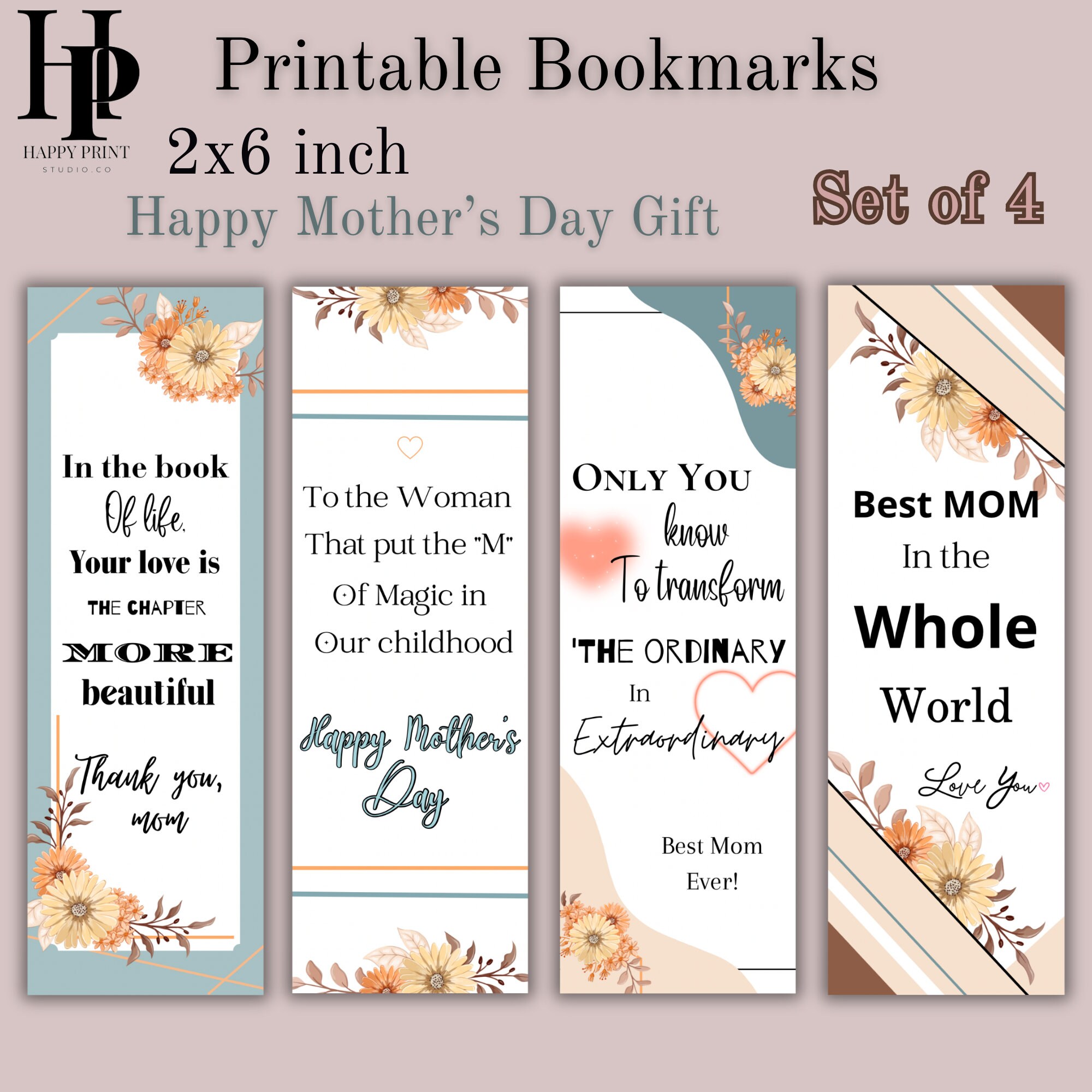 Printable Mother’s Day Bookmark Template, Mom Bookmark/ Special Mom Gift/ Digital Bookmarks ...