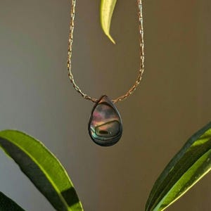 Collier en coquillage Paua, collier ras du cou en ormeau, goutte colorée, opale de mer, étanche, bijoux naturels, collier hippie coloré, cadeau pour femme