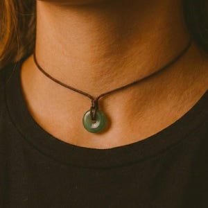 Donut Kette Aventurin kleiner Donut Baumwollband Edelstein Choker Kristall Halskette Naturschmuck natürlicher Schmuck Hippie Edelsteinkette