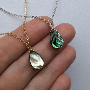 Collier en coquillage d&#39;ormeau Paua, collier en coquillage d&#39;opale de mer coloré, bijoux naturels en or ou en argent, collier hippie coloré, cadeau bohème