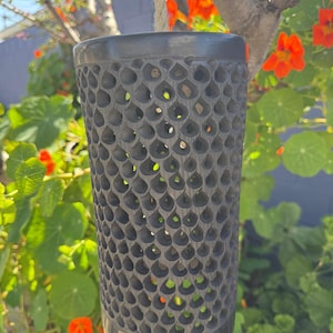 Handcrafted Black Clay Hanging Cylinder for Indoor & Outdoor Décor Pottery