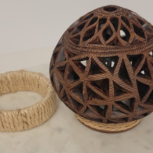 Oaxacan Decorative Brown Clay Triangle Vase
