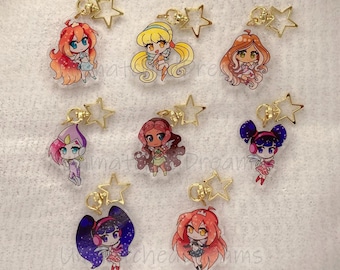 Fairy Inspired Keychains Magical Girl 2000s Kawaii Anime Chibi Charms