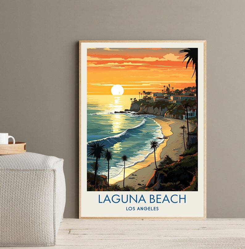 Laguna Beach Poster Laguna Beach Travel Poster Los Angeles Etsy