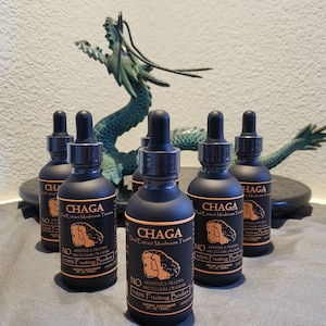Organic Chaga Mushroom Tincture Natural Chaga Dual Extract Mushroom Tincture