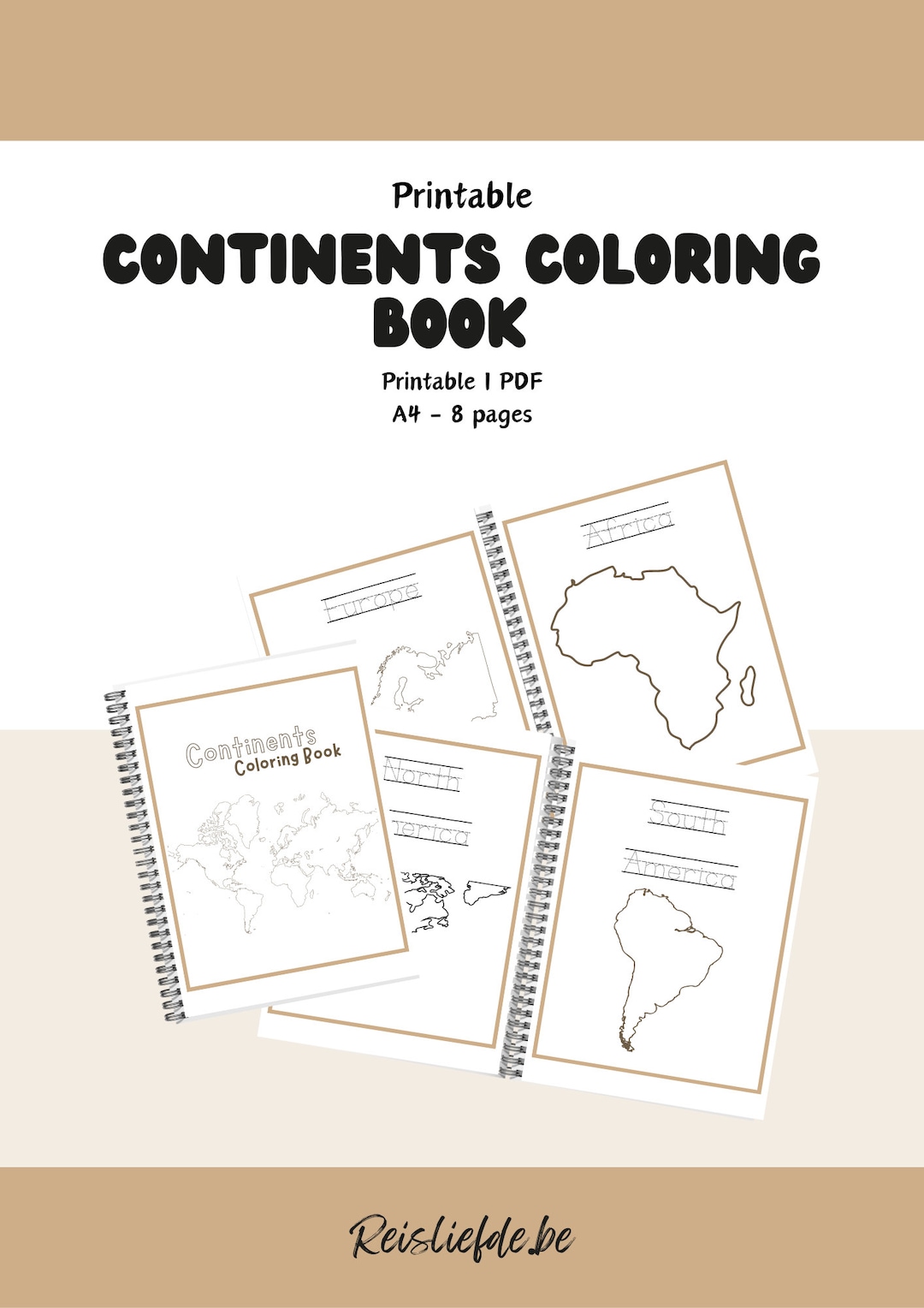 Continents Coloring Book - Etsy