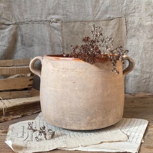 Antique French large confit pot Vallauris, terracotta, rustic pot