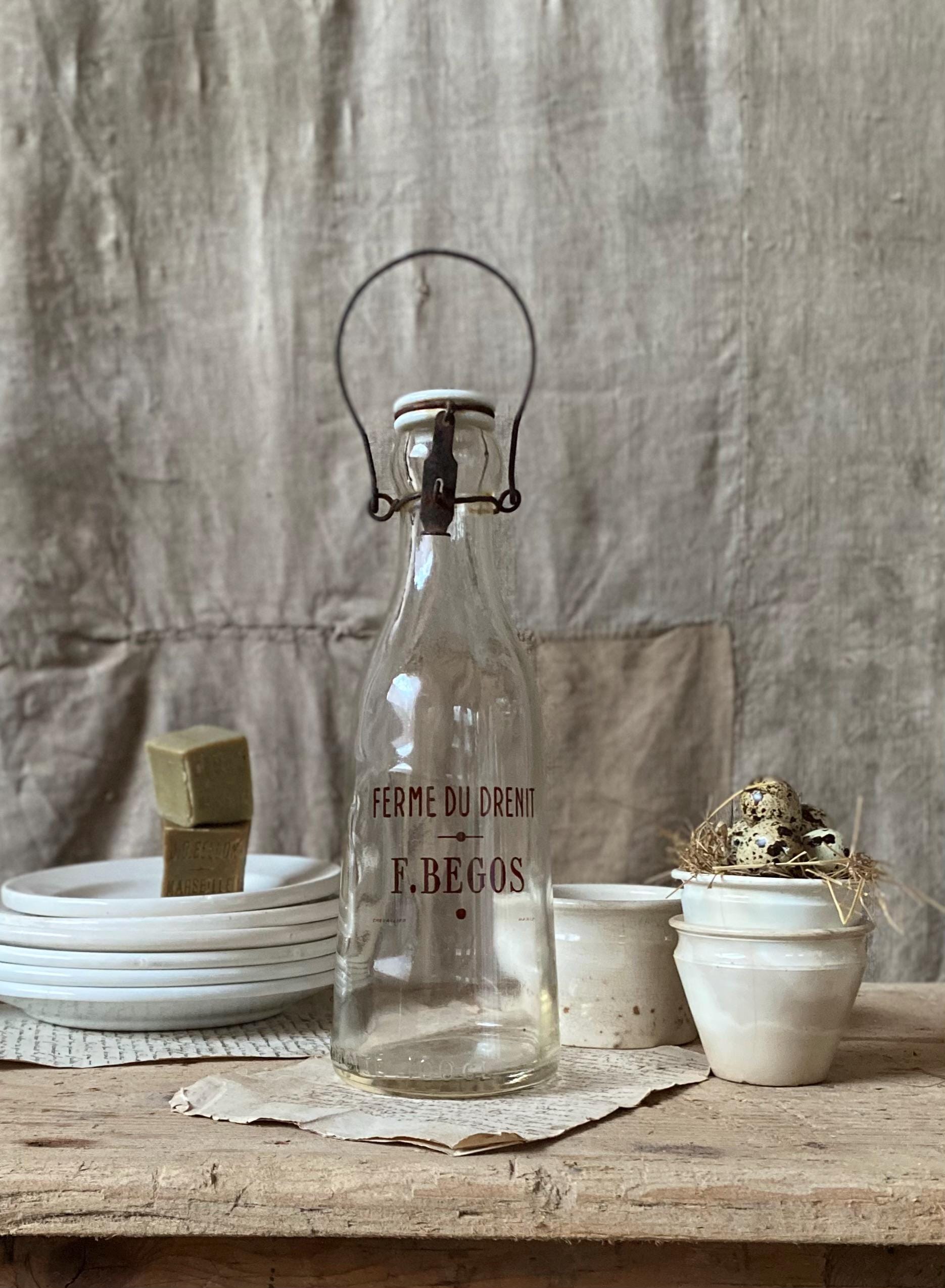 フランスアンティーク OLIDA社のミルク瓶 Antique French France Milk Bottle - Etsy