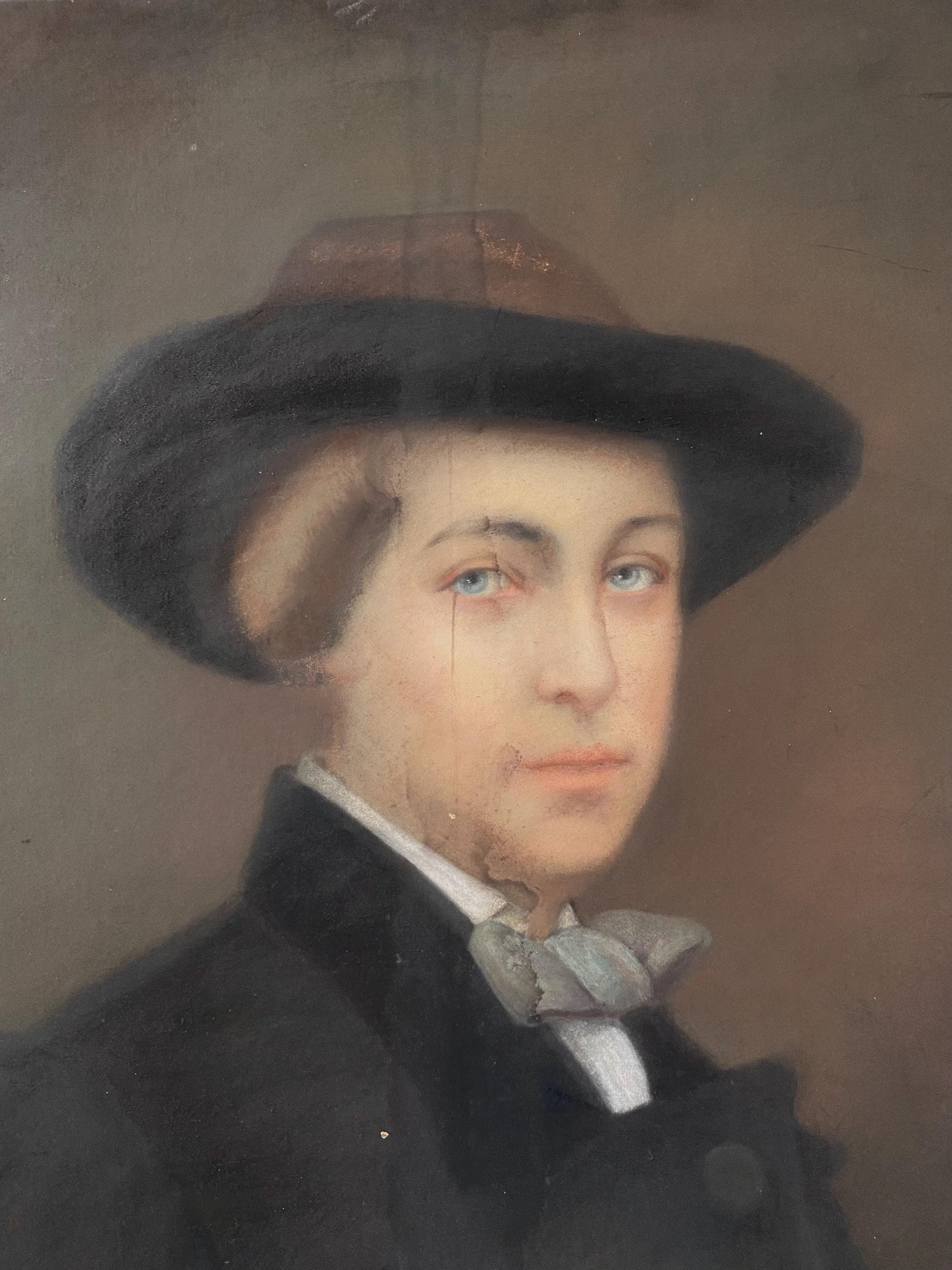 アンティークフランスのパステル画の肖像画：19世紀 - Etsy 日本