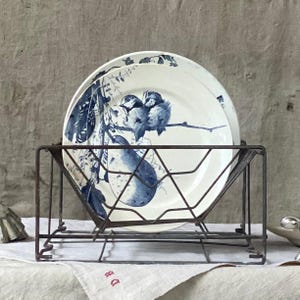 Escurridor de platos antiguo de hierro francés, escurridor, colador