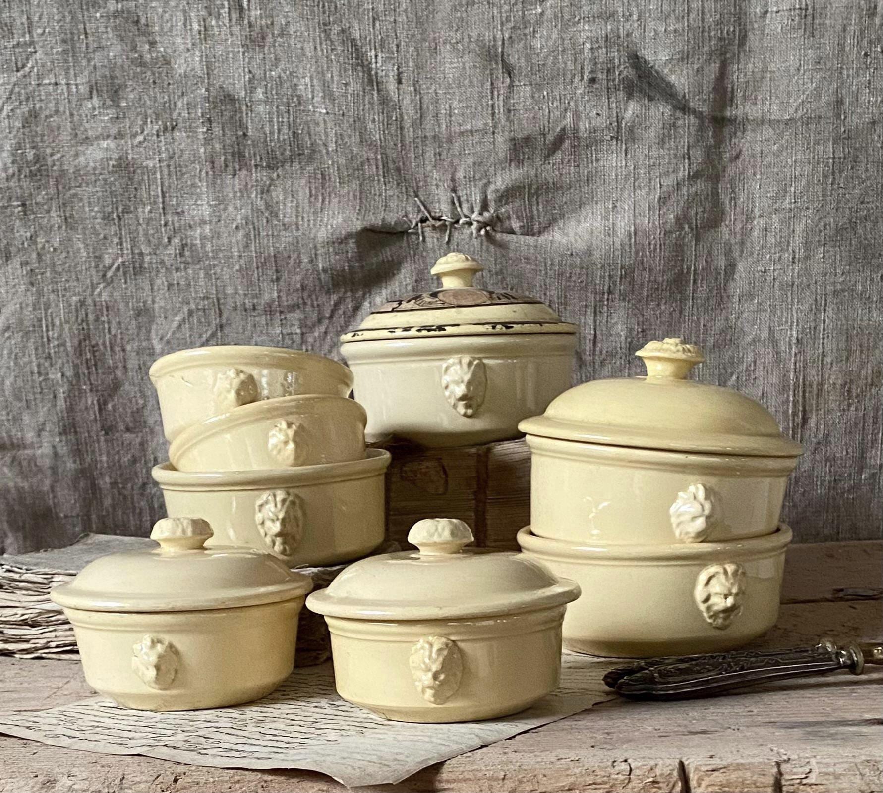 Petits Beurriers Ou Pots à Foie Gras En Porcelaine Blanche - Limoges - Occasion