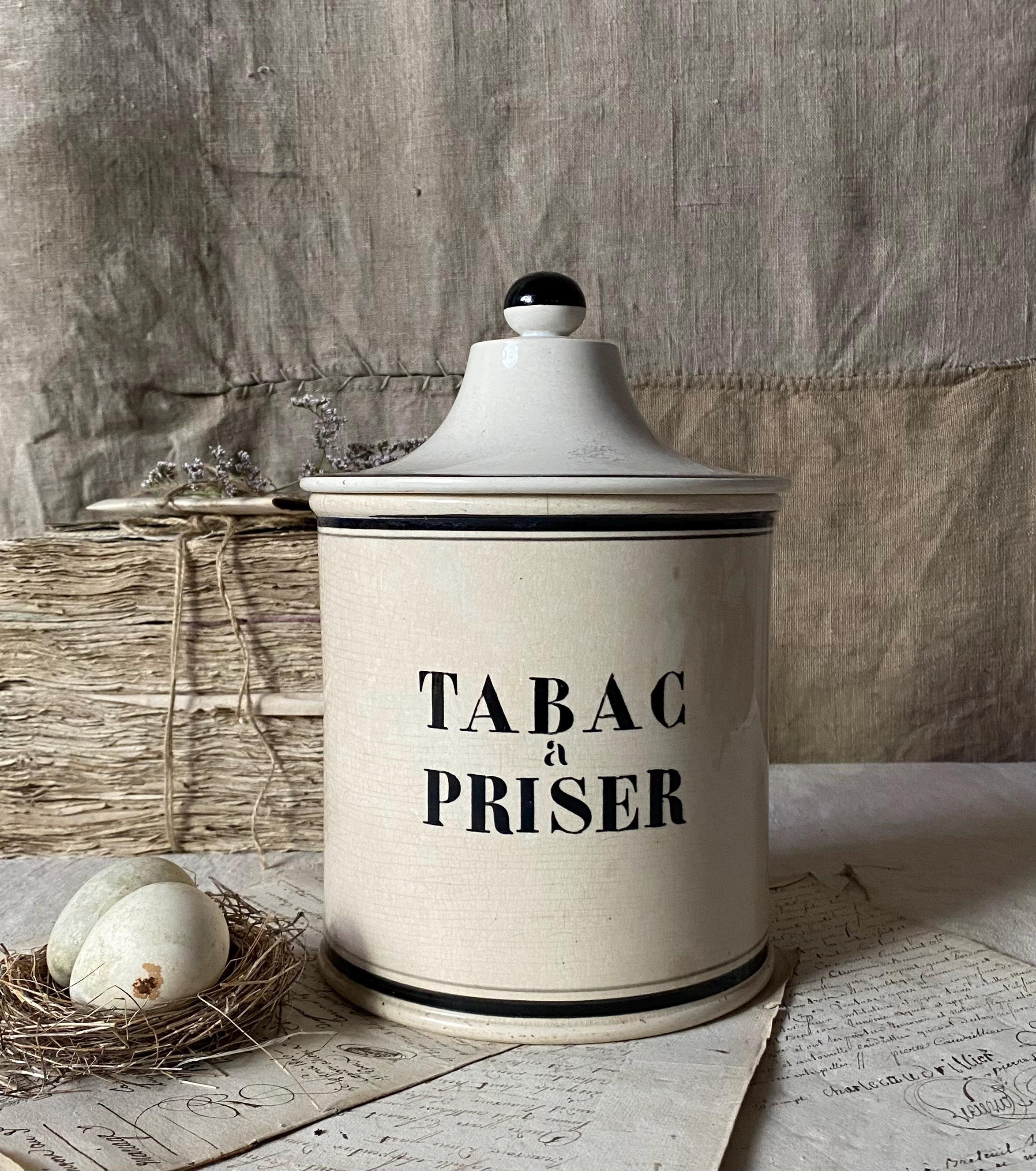 フランスアンティーク　タバコポット　pot a tabac Tabac Pot French - Etsy