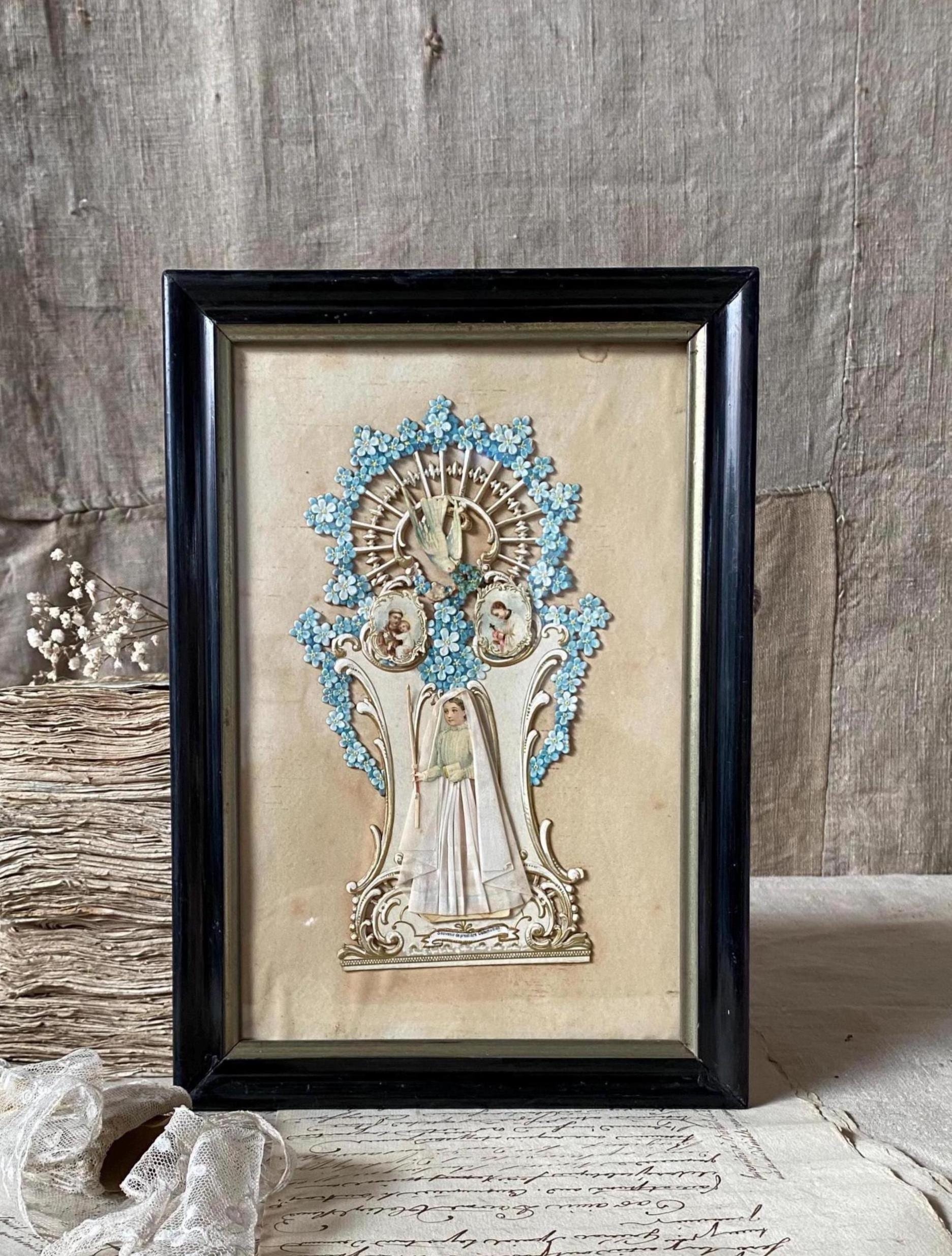アンティークのフランス聖体拝領用額縁、1890 年、1900 年頃。 - Etsy 日本