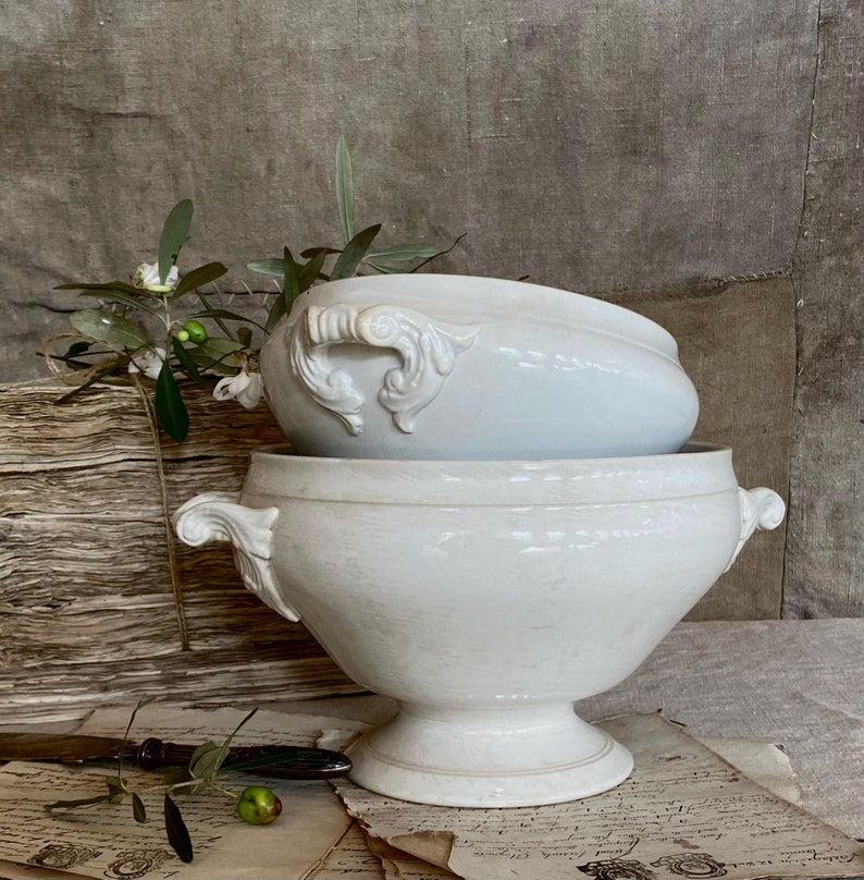 RESERVED FOR D. Please Don't Buy Antique French 2 Whites Tureens