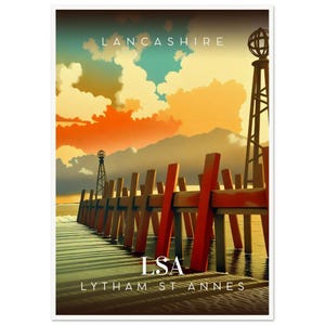 Lytham St Annes Travel Print: Retro Seaside Art