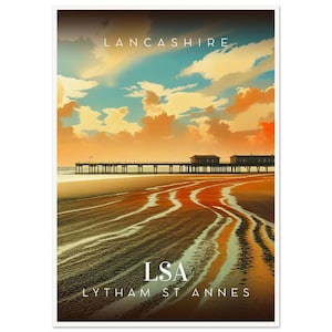 Retro Lytham St Annes Pier Print: Vintage Travel Poster