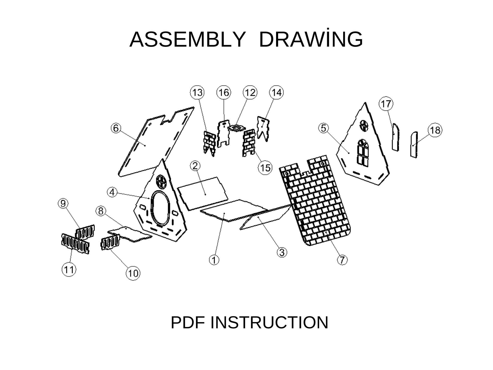 Laser Cut Bird Box Plywood Model Dxf and Dwg Laser Template Bird House