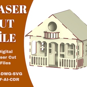 Laser cut bird box plywood model dxf and dwg laser template bird house dxf dwg pdf ai svg cdr model for laser cut model dollhouse laser plan