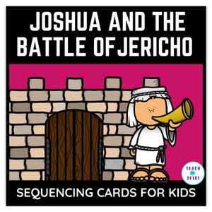 Joshua und die Schlacht von Jericho Bibel-Reihenfolgekarten für Sonntagsschulunterricht, Vorschule, Kindergarten, 1.Klasse