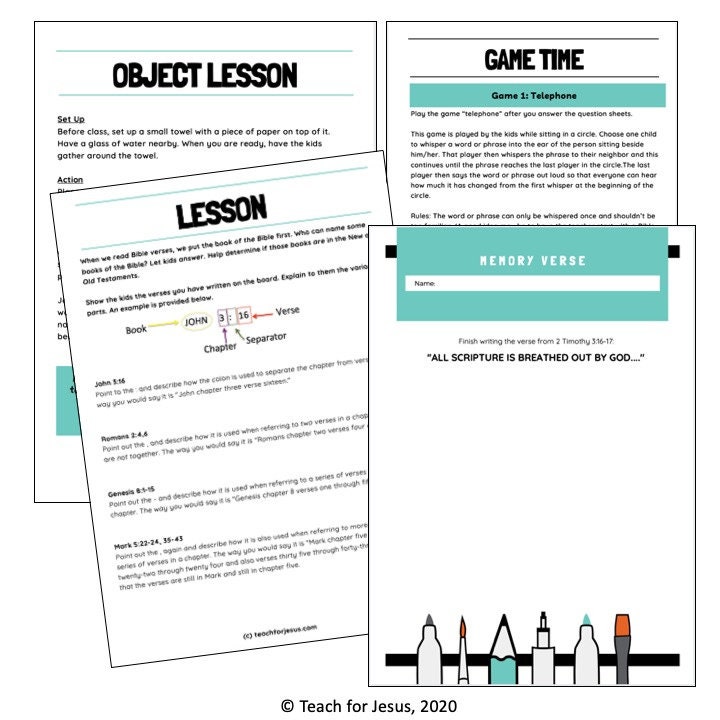 How to Find Bible Verses Sunday School Lesson and Activities for Kids ...