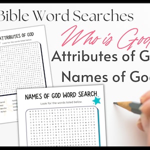 Attributes of God Word Search and Names of God Worksheet that is perfect for Memory Verse Practice and Bible Lessons about Jesus