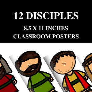Jesus' 12 Disciples Posters – Bible Classroom Bulletin Board - Print at Home (Digital Download)