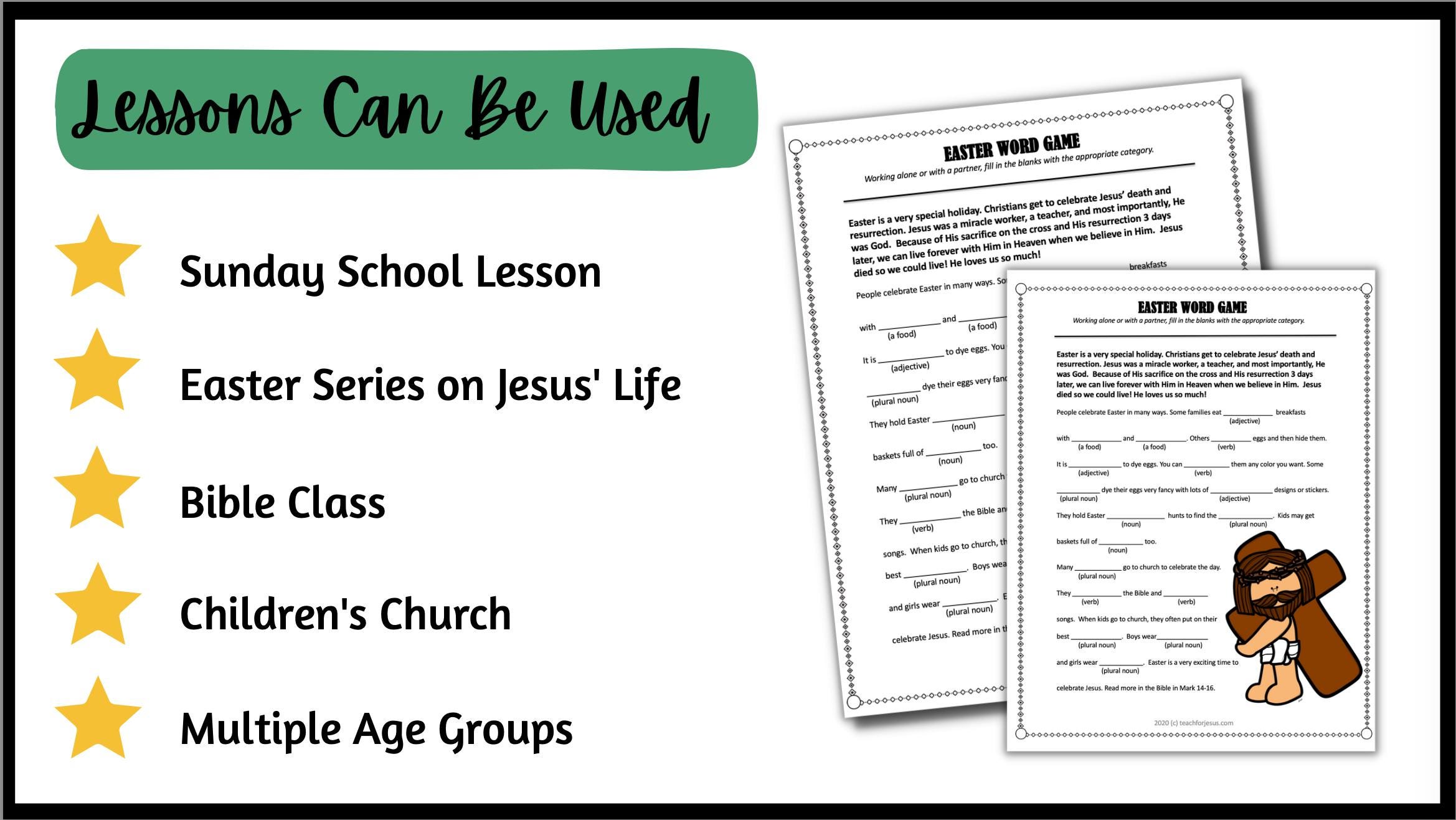 Palm Sunday Kids Lesson for Sunday School With Craft Activity and Bible ...