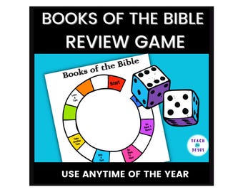 Jeu de révision des livres de la Bible (Ancien et Nouveau Testament) pour l'école du dimanche, les cours bibliques, l'école primaire et les groupes de jeunes.