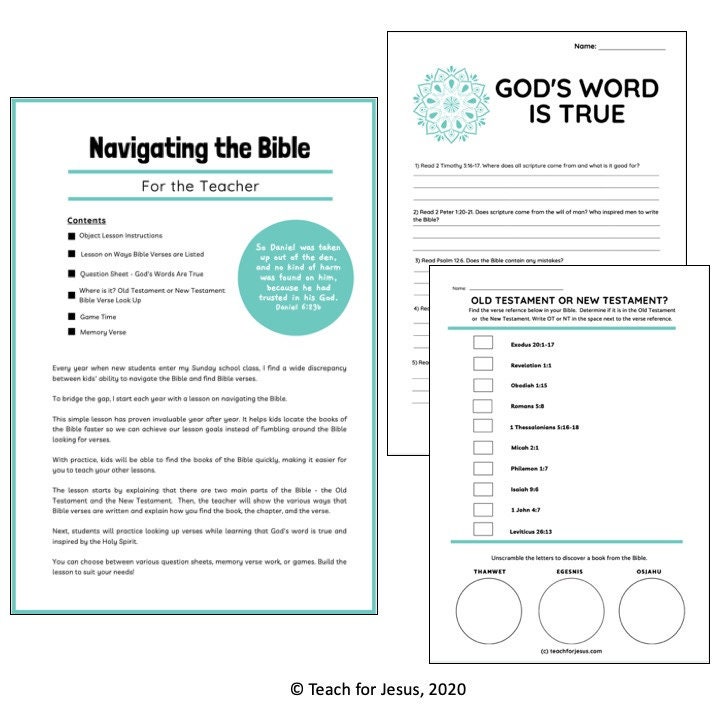 How to Find Bible Verses Sunday School Lesson and Activities for Kids ...