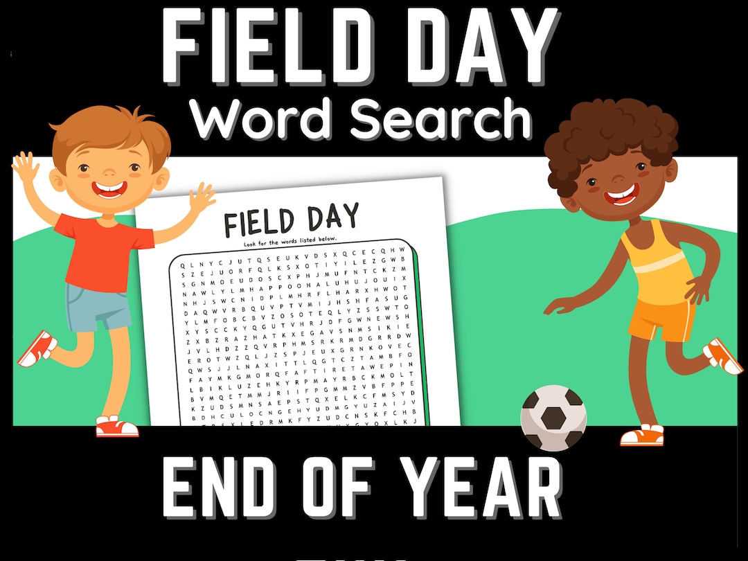 Field Day Word Search for the Last Day of School, End of Year Activity