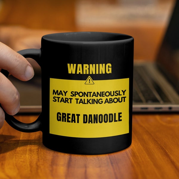 Great Danoodle Mug Funny Coffee Tea Cup Dog Breed Owner Gift Idea Dog Lover Gifts Dog Breeds Tea Cup 11 Oz Black Ceramic Mug