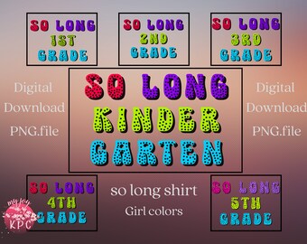 Hasta luego png sublimación paquete de niño, hasta luego Kinder, 1er grado, 2do grado, 3er grado, 4to grado, 5to grado, Descarga digital, Último día de escuela